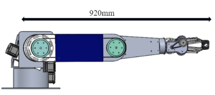 Robot in fully extended configuration